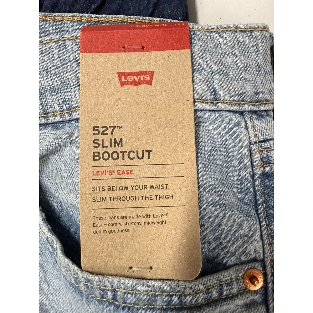 Levi's 527 Slim Bootcut Jeans Men's Tagged 32x32 Light Wash Blue Denim NWT